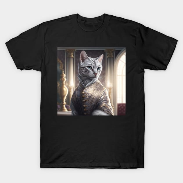 Royal Silver Bengal Cat T-Shirt by Enchanted Reverie